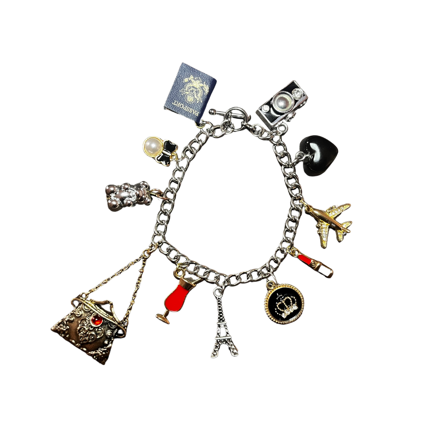 "Catch Flights Not Feelings" Charm Bracelet