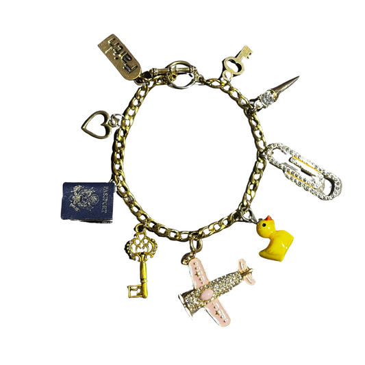 "Catch Flights Not Delays" Charm Bracelet