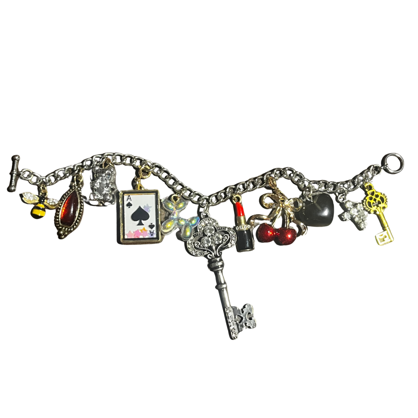 "Play Hearts Not Games" Charm Bracelet