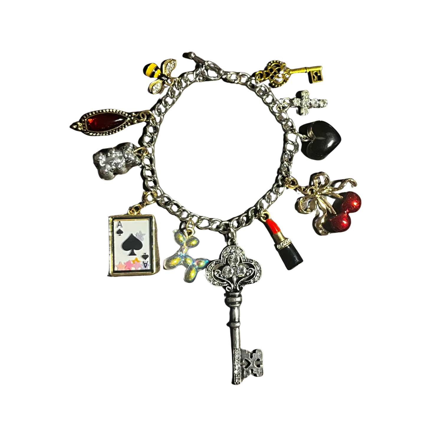 "Play Hearts Not Games" Charm Bracelet